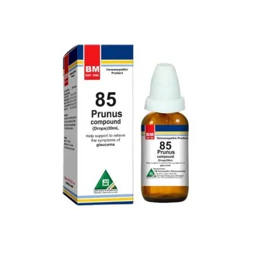 BM 85 Drops homeopathic drops on a pure white background