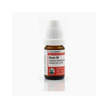 Borax mixed pack formats homeopathic dilutions and tablets bottle or pack on white background