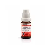 Cyclamen Europaeum 10ml liquid homeopathic dilution bottle or pack on white background