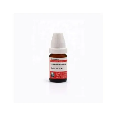 Veratrum Viride 10ml liquid homeopathic dilution bottle or pack on white background