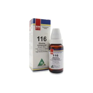 BM 116 Drops homeopathic drops by BM Homoeopathic Pharmaceuticals on a pure white background