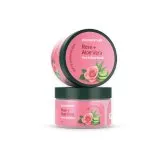 Rose + Aloe Vera Face and Body Scrub by Paul Brooks, product pack on a white background