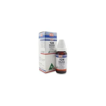 BM 124 Drops homeopathic drops by BM Homoeopathic Pharmaceuticals on a pure white background
