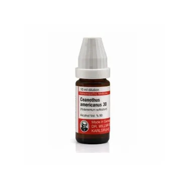 Ceanothus Americanus 10ml homeopathic dilutions and mother tincture bottle or pack on white background