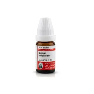 Cuprum Metallicum 10ml liquid homeopathic dilution bottle or pack on white background