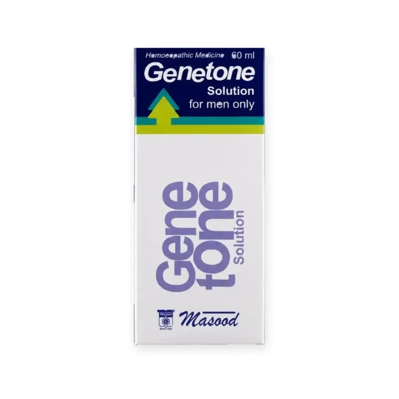 Genetone External Solution by Dr. Masood, original product packaging on a white background