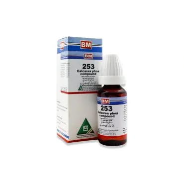 BM 253 Drops homeopathic drops on a pure white background