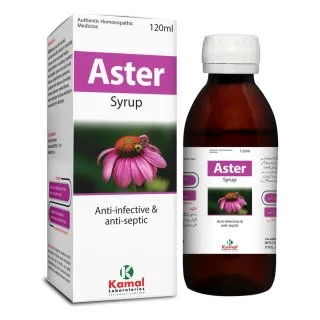 Aster Syrup 120 ml, Kamal Laboratories product pack on a white background