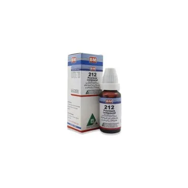 BM 212 Drops homeopathic drops on a pure white background