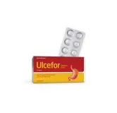 Ulcefor Stomach Ulcer Tablets by Paul Brooks, product pack on a white background