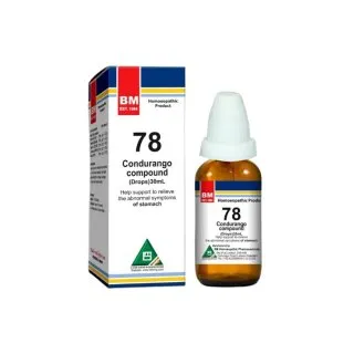 BM 78 Drops homeopathic drops on a pure white background