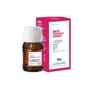 L-81 Ledum Complex 30 ml Drops by Lehning Laboratories, product package on white background