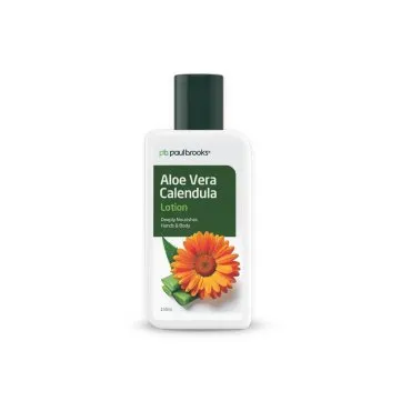 Aloe Vera Calendula Lotion by Paul Brooks, product pack on a white background