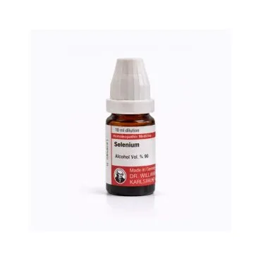 Selenium 10ml liquid homeopathic dilution bottle or pack on white background