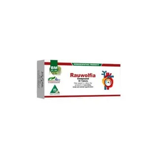 BM Rauwolfia Tablets homeopathic tablets on a pure white background