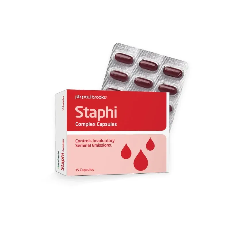 Staphi Complex Capsules by Paul Brooks, product pack on a white background