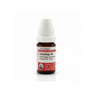Cimicifuga Racemosa 10ml homeopathic dilutions and mother tincture bottle or pack on white background
