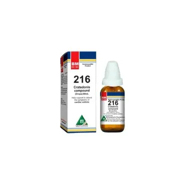 BM 216 Drops homeopathic drops on a pure white background