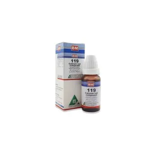BM 119 Drops homeopathic drops by BM Homoeopathic Pharmaceuticals on a pure white background