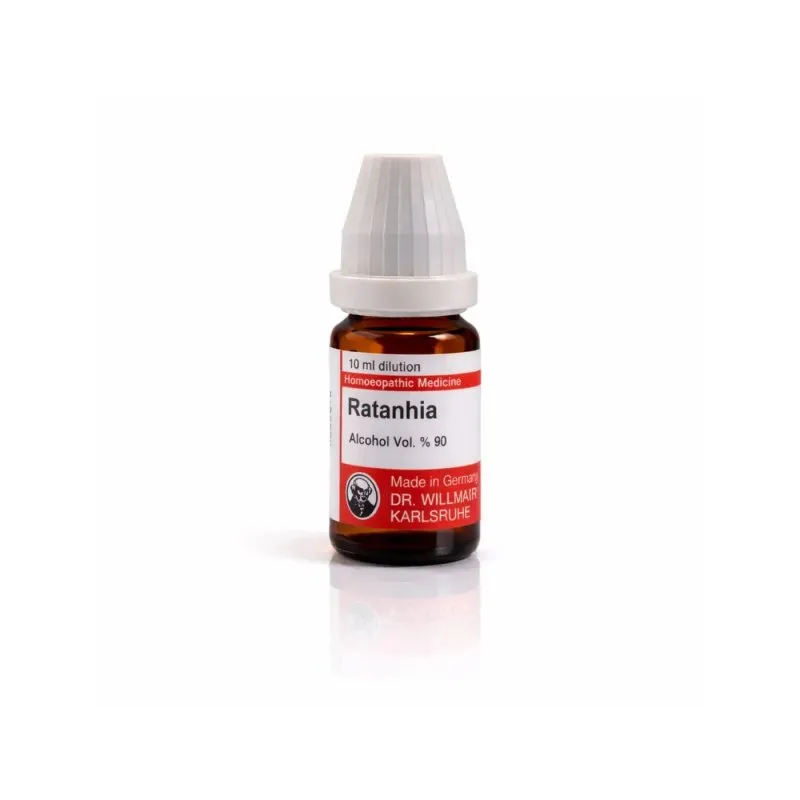 Ratanhia 10ml homeopathic dilutions and mother tincture bottle or pack on white background