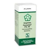 Graphites Pentarkan Ptk. 50 20g Tablets by Dr. Willmar Schwabe, original homeopathic packshot on white background