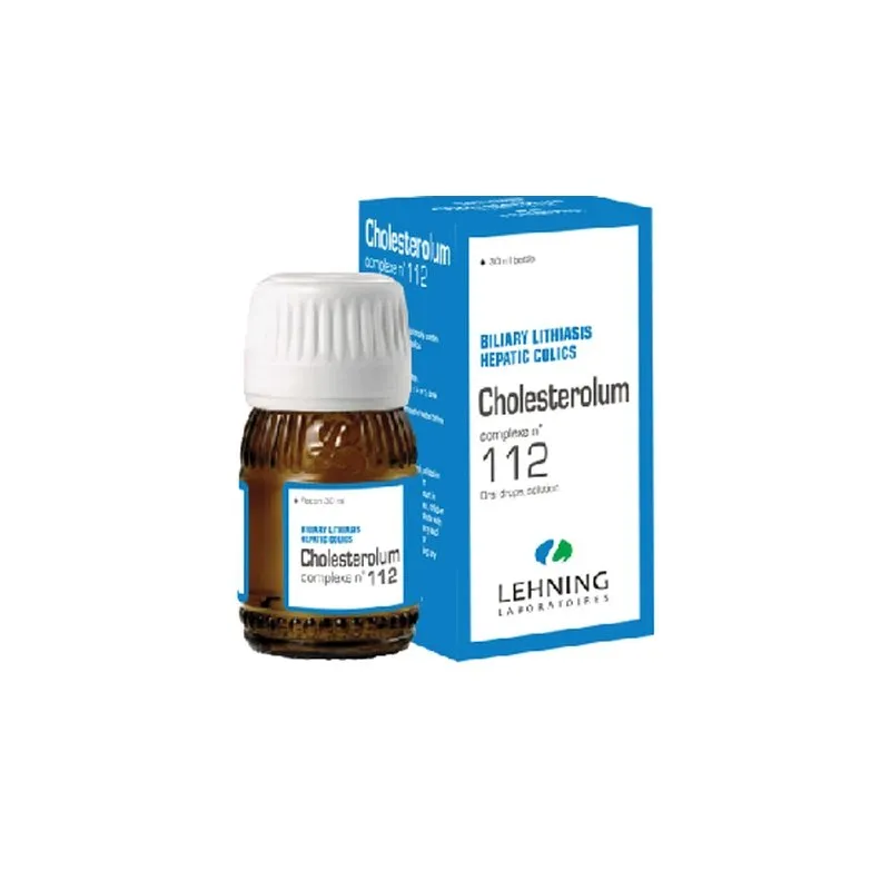 L-112 Cholesterlum Complex 30 ml Drops by Lehning Laboratories, product package on white background