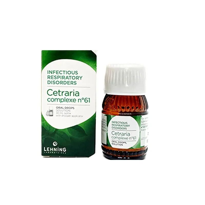 L-61 Cetraria Complex 30 ml Drops by Lehning Laboratories, product package on white background