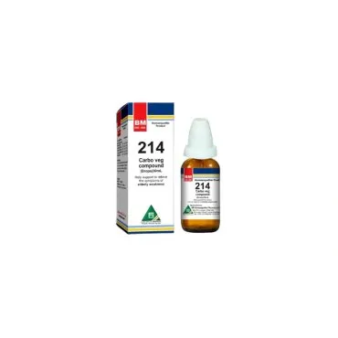 BM 214 Drops homeopathic drops on a pure white background