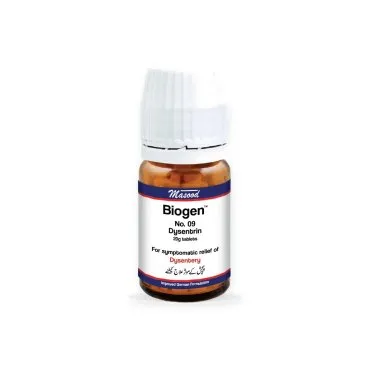 Biogen 09 Dysentrin 20 g tablets by Dr. Masood on a white background