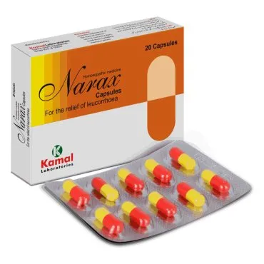 Narax Capsules, Kamal Laboratories product pack on a white background