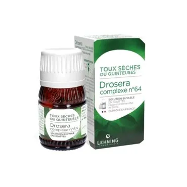 L-64 Drosera Complex 30 ml Drops by Lehning Laboratories, product package on white background