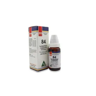 BM 84 Drops homeopathic drops by BM Homoeopathic Pharmaceuticals on a pure white background