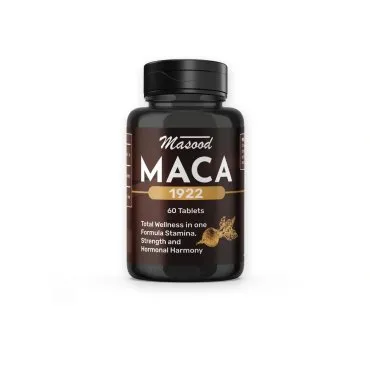 Maca 1922 Tablets 60 Tablets by Dr. Masood, original product carton on a white background
