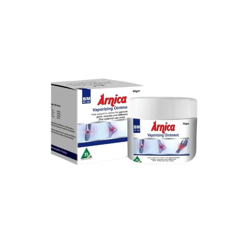 BM Arnica Ointment topical preparation on a pure white background