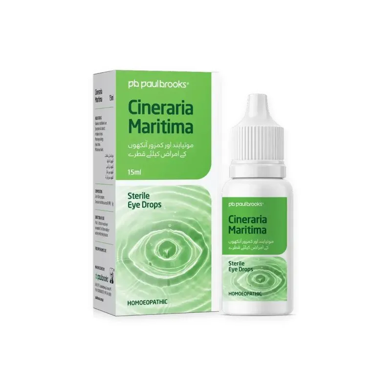 Cineraria Martima Eye Drops by Paul Brooks, product pack on a white background