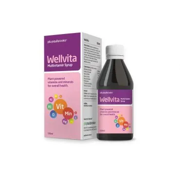 Wellvita Multivitamin Syrup by Paul Brooks, product pack on a white background