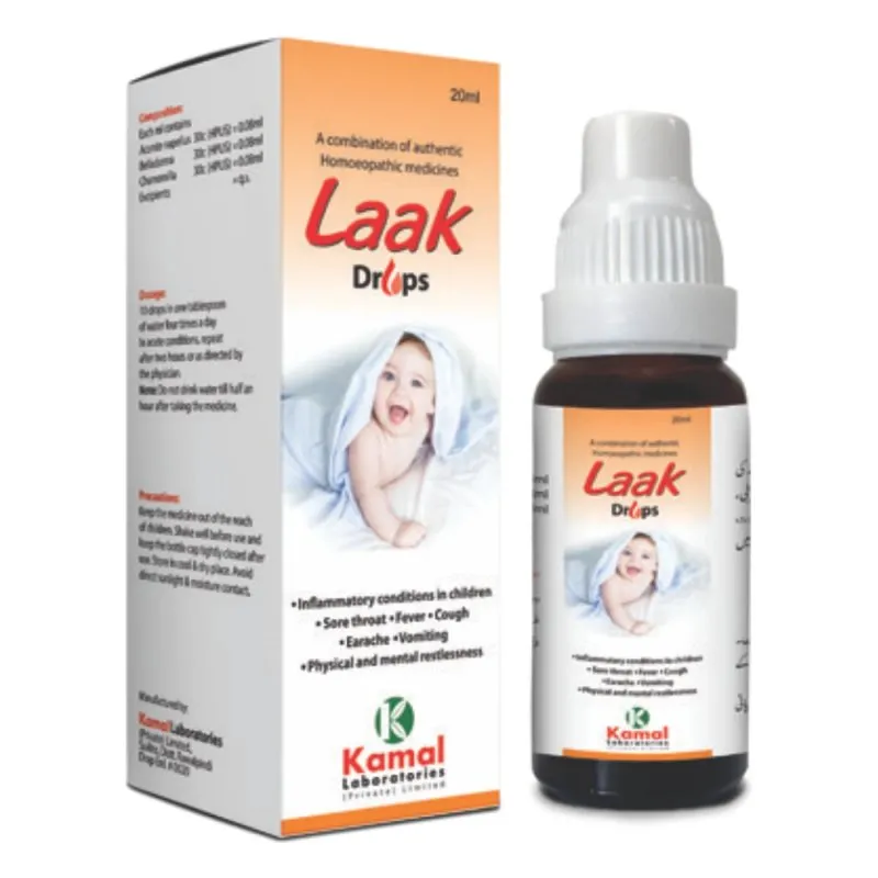 Laak Drops 20 ml, Kamal Laboratories product pack on a white background