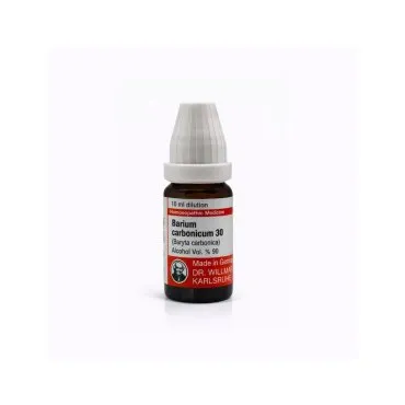 Baryta Carb (Barium Carbonicum) mixed pack formats homeopathic dilutions and tablets bottle or pack on white background