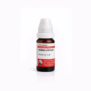 Dr. Willmar Schwabe Acidum Citricum homeopathic dilution 10 ml bottle on white background