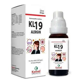 KL 19 (ALERGIN) 20 ml, Kamal Laboratories product pack on a white background