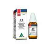 BM 58 Drops homeopathic drops on a pure white background