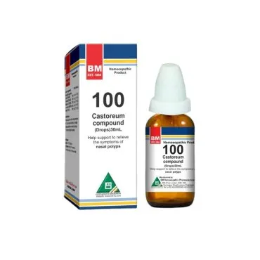 BM 100 Drops homeopathic drops on a pure white background