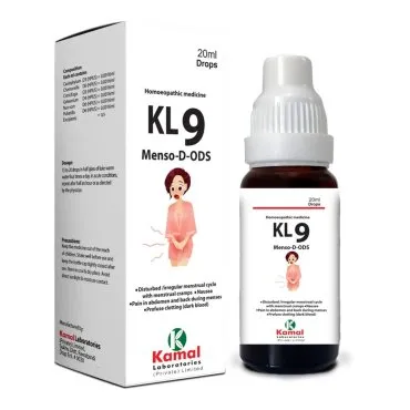 KL 9 (MENSU D-ODS) 20 ml, Kamal Laboratories product pack on a white background