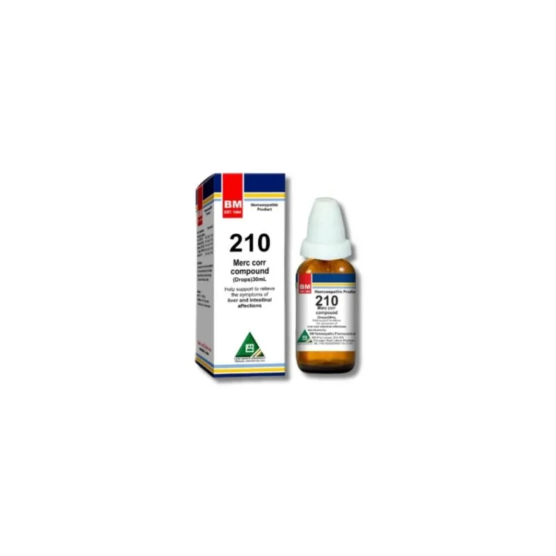 BM 210 Drops homeopathic drops on a pure white background