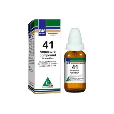 BM 41 Drops homeopathic drops on a pure white background