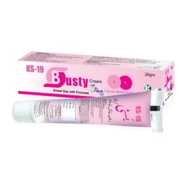 KS-19 Busty Cream (With Olive Oil) 20 g, Kamal Laboratories product pack on a white background