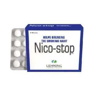 Nico-Stop 60 tablets Tablets by Lehning Laboratories, product package on white background