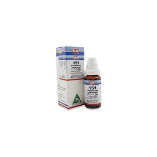 BM 151 Drops homeopathic drops by BM Homoeopathic Pharmaceuticals on a pure white background