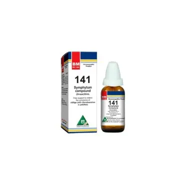 BM 141 Drops homeopathic drops on a pure white background