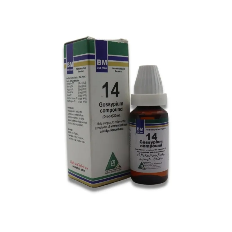 BM 14 Drops homeopathic drops on a pure white background